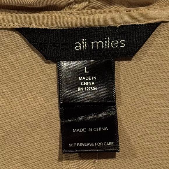 Ali Miles Tunic Top 3/4 Sleeve Cowl Neck Lagenlook Minimalist Neutral Tan Large - Picture 3 of 8